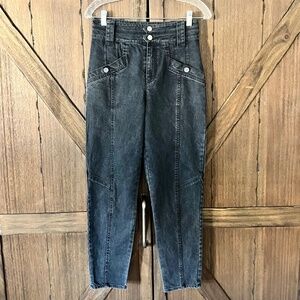 Derek Lam 10 Crosby Alexa High-Rise Tapered Denim Jeans Grey/Black Size 2 EUC